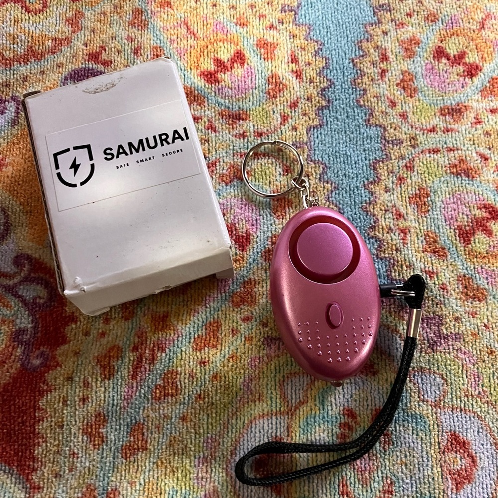 Bundle 2 hand  held key alarms for safety, walking children, pink purple